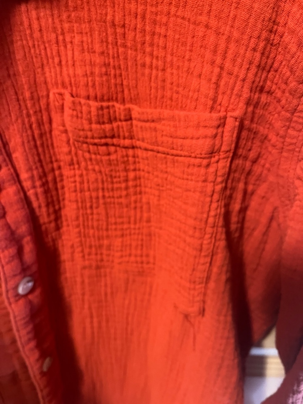LA MIEL Brick Red Textured Button-Up Shirt - Picture 4 of 8